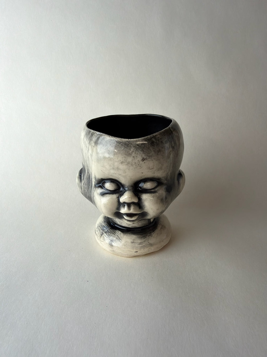 Small Three Face Baby Doll Head Planter