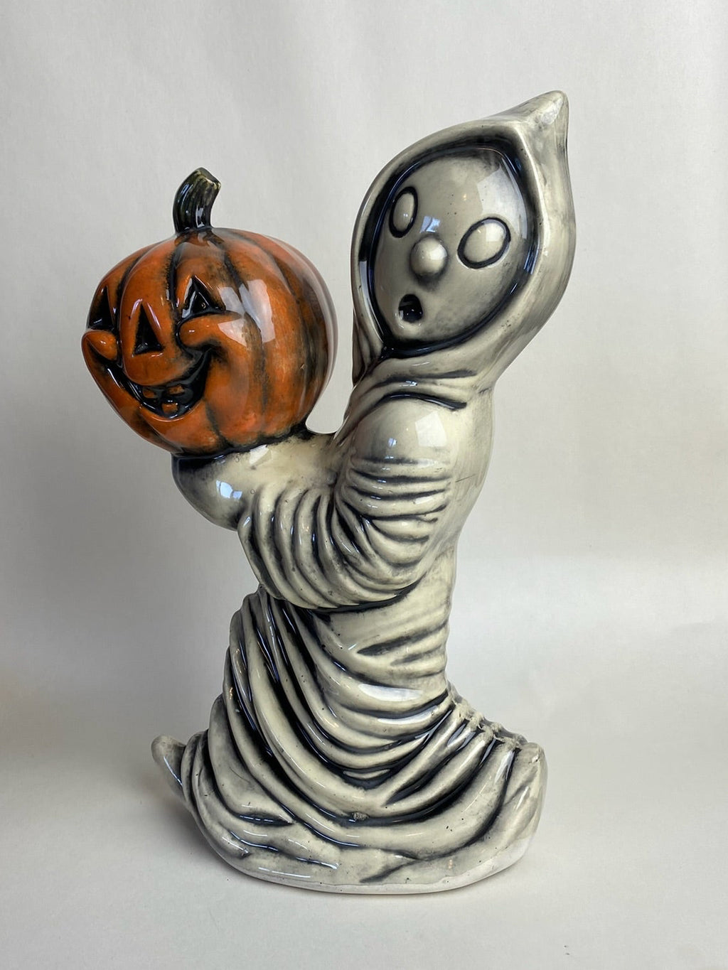 Large Vintage Style Ghost with Jack-o-lantern