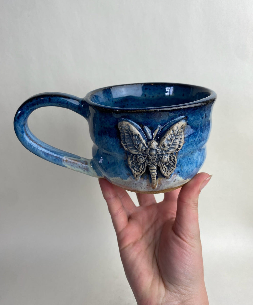 Butterfly Wheel Thrown Mug