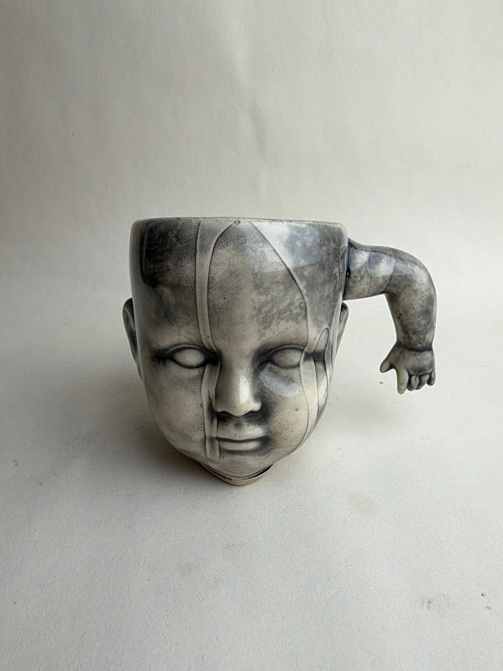 Baby Doll Head Mug With Doll Arm Handle
