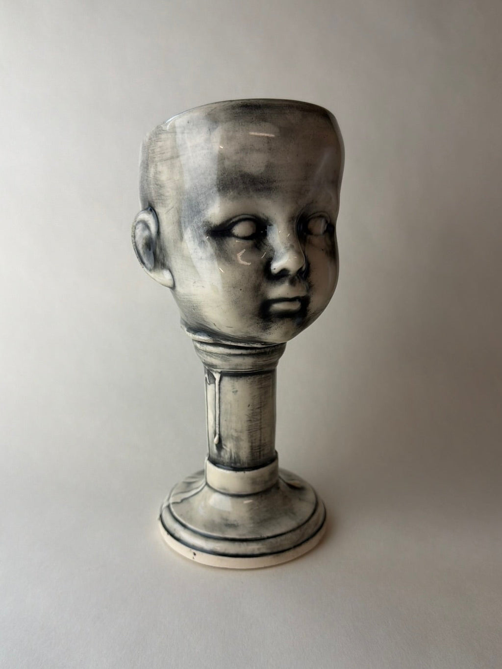 Tall Baby Doll Head Goblet