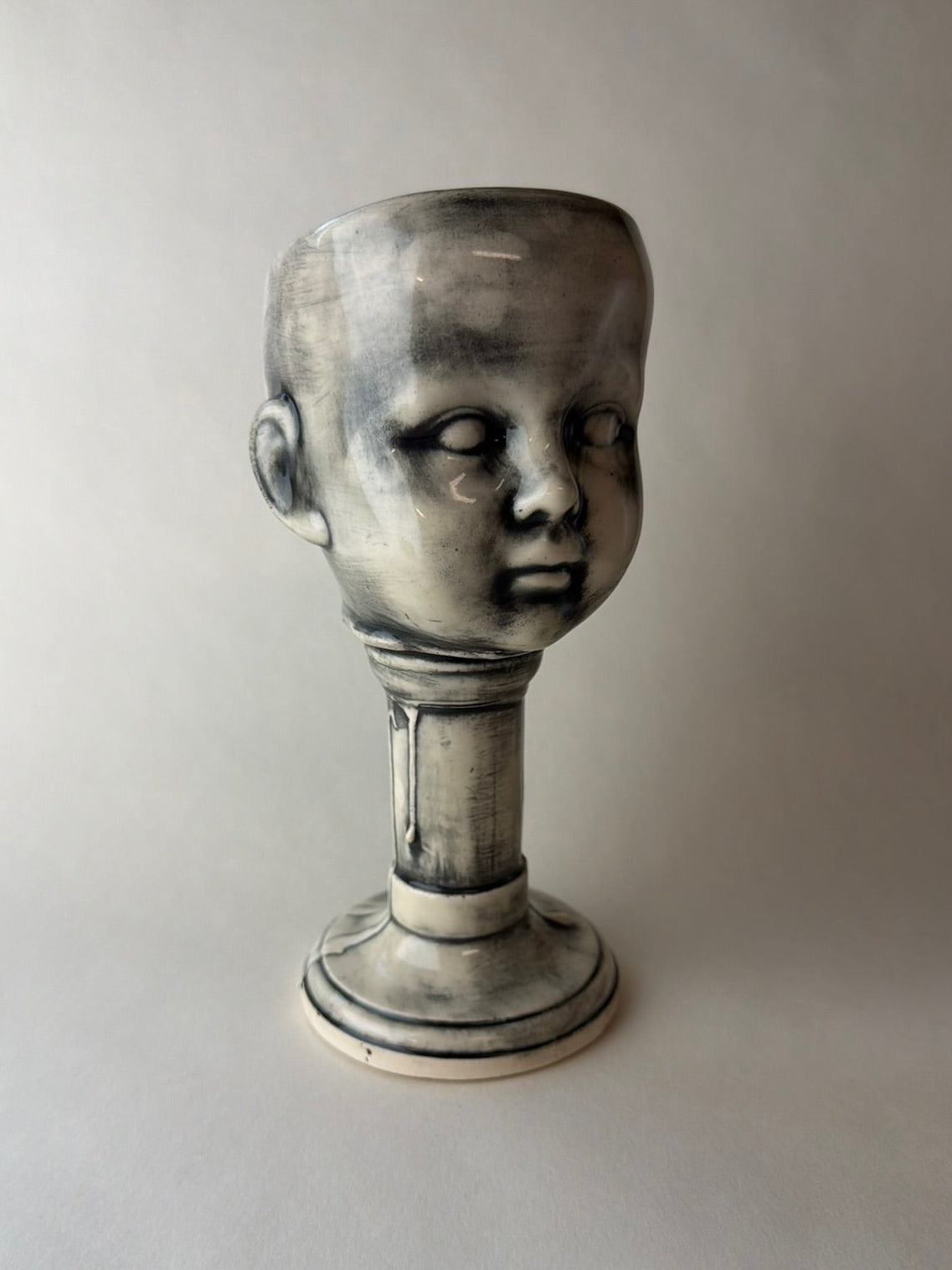 Tall Baby Doll Head Goblet