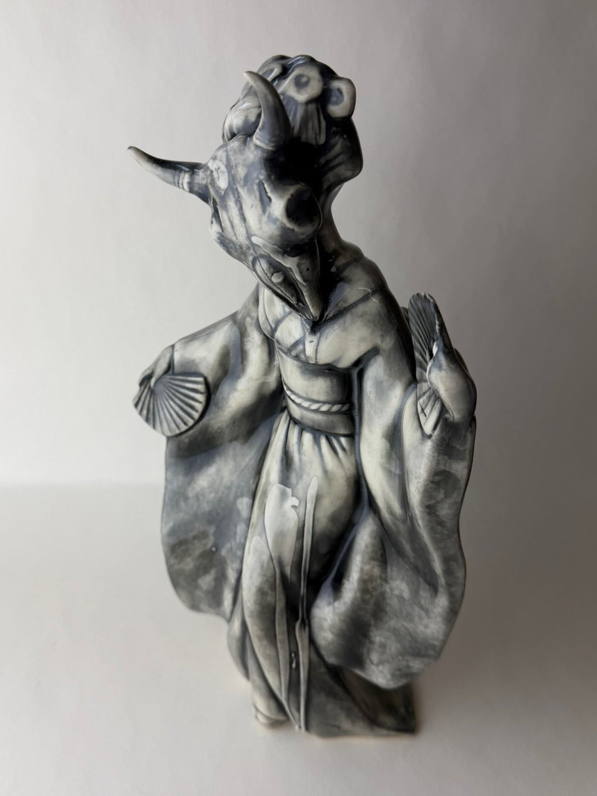 Masked Maiden Large Female Geisha With Steer Skull Head