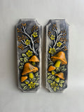 Retro Mushroom Cherry Blossom Wall Plaques