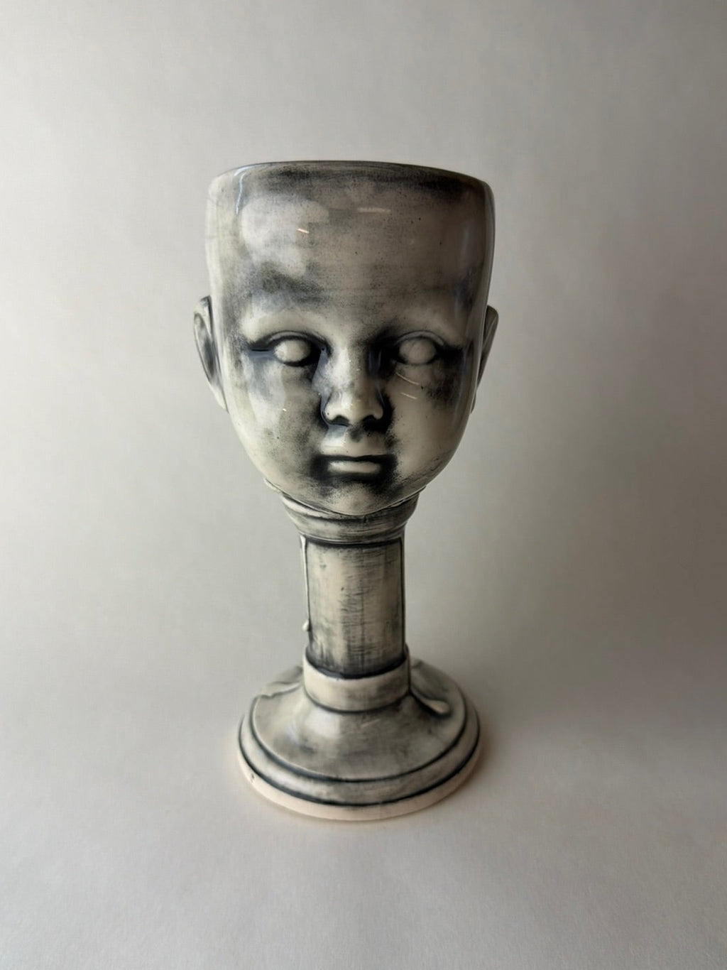Tall Baby Doll Head Goblet