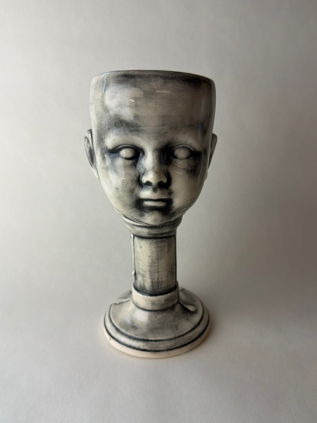 Tall Baby Doll Head Goblet