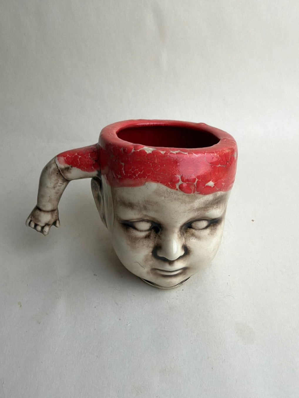 Doll Head Mug With Doll Arm Handle