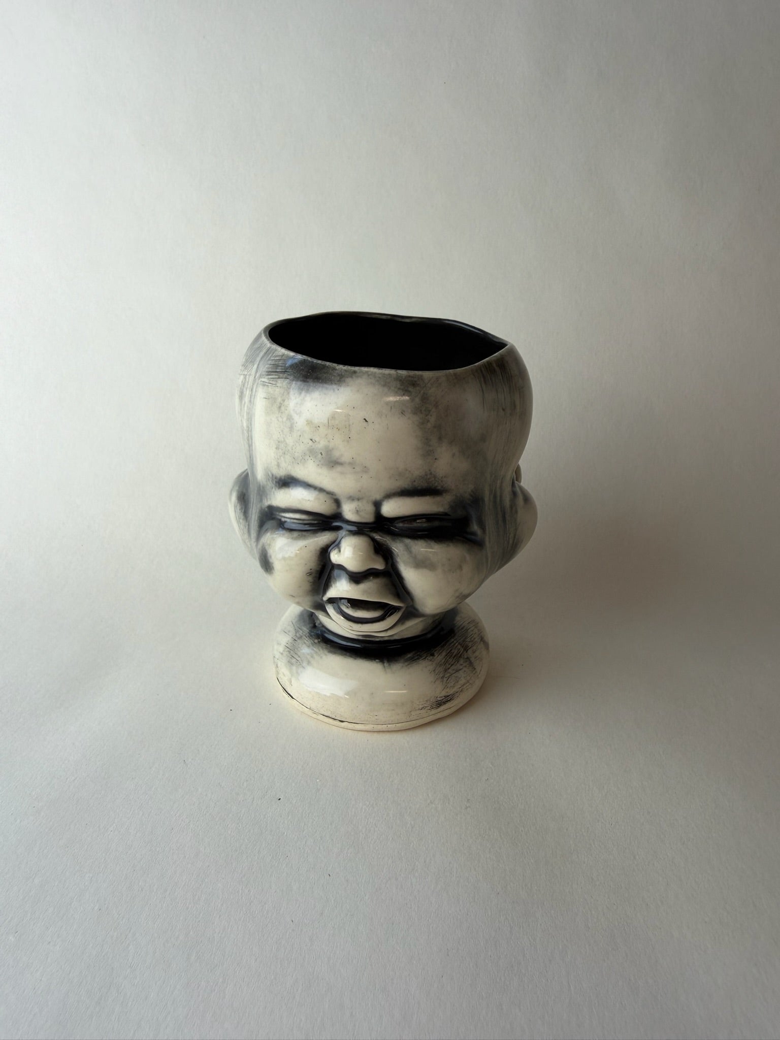 Small Three Face Baby Doll Head Planter