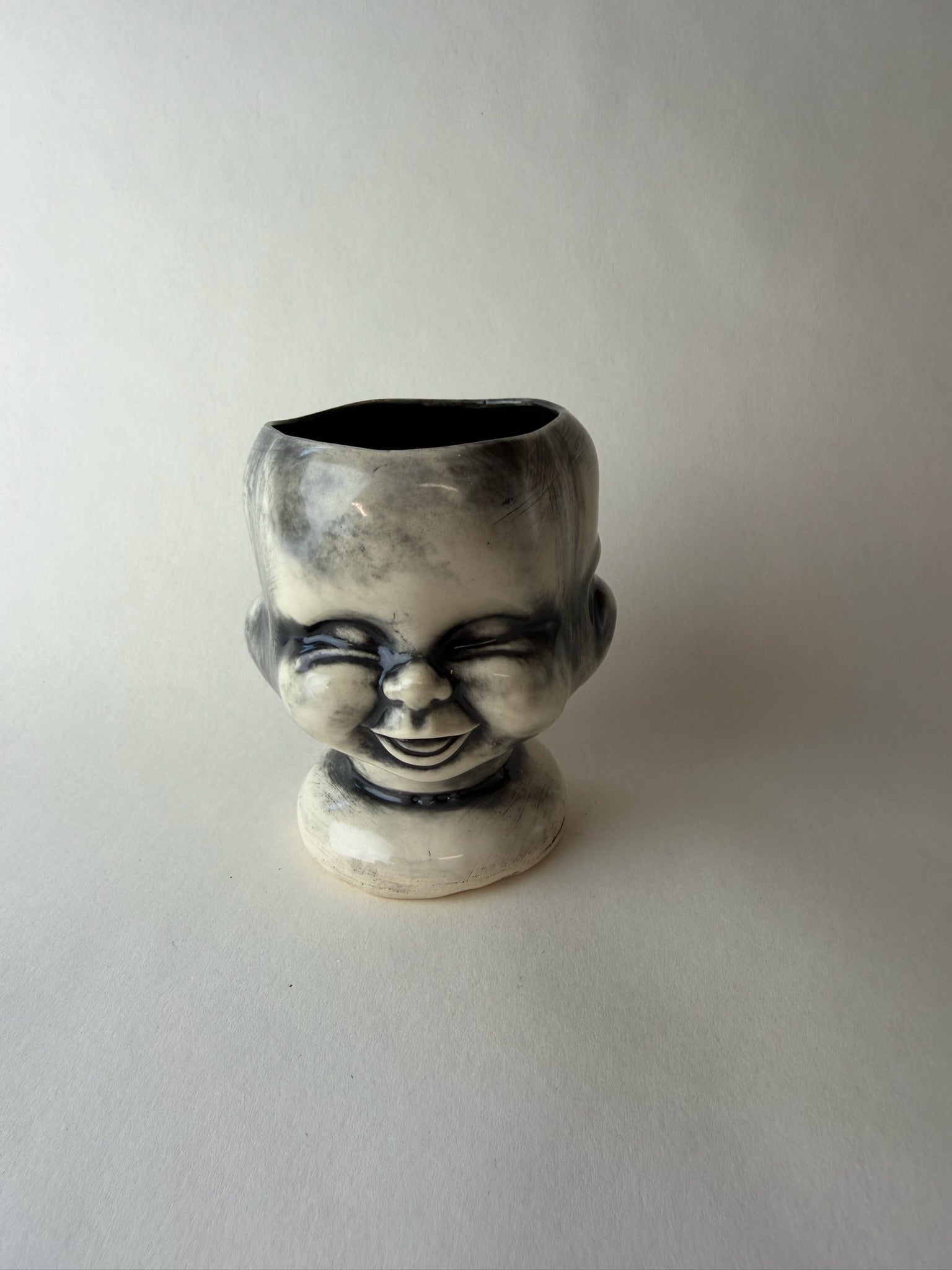 Small Three Face Baby Doll Head Planter