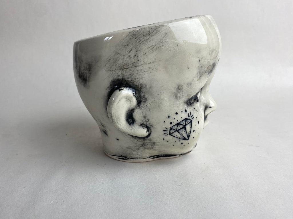 Tattoo Baby Doll Head Planter
