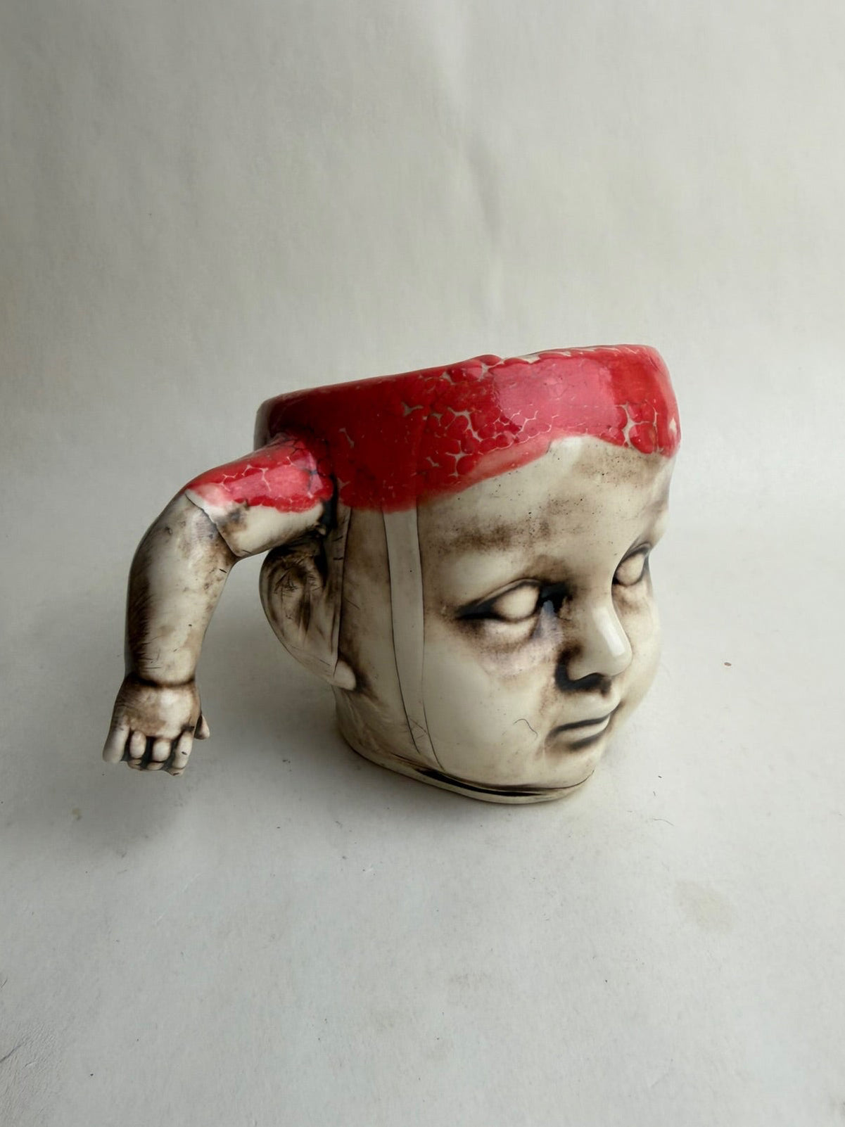 Doll Head Mug With Doll Arm Handle
