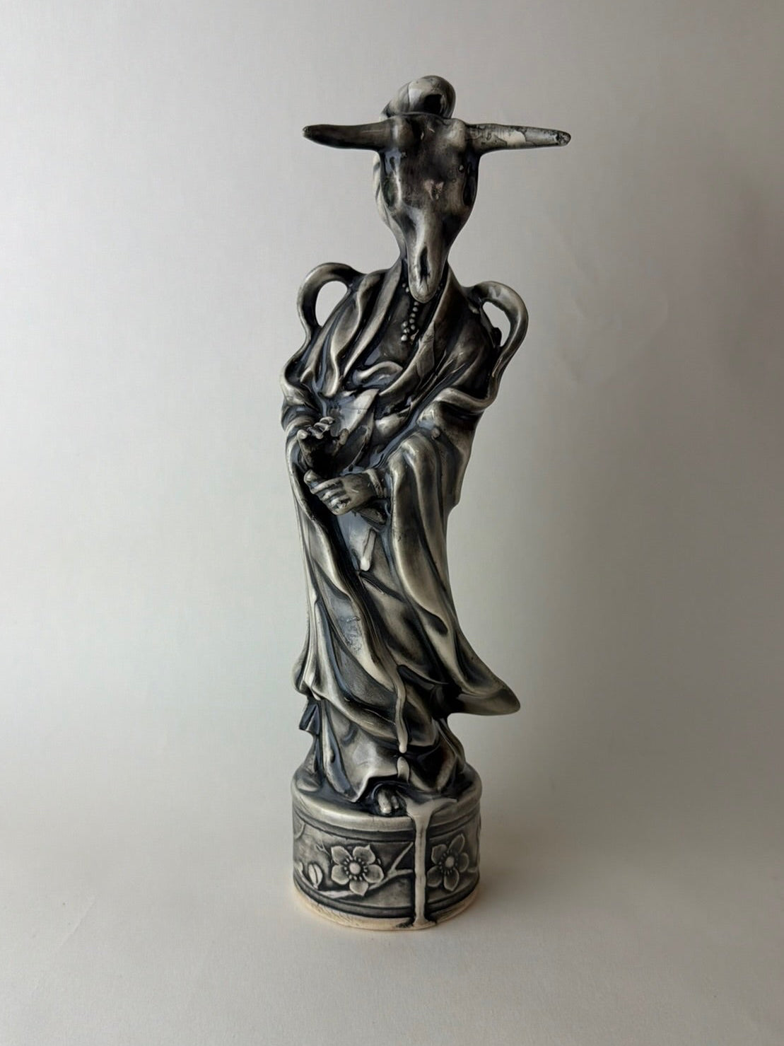 Masked Maiden Female Goddess With Steer Skull Head