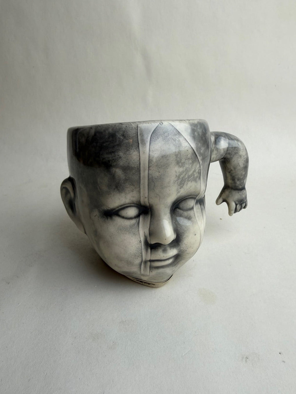 Baby Doll Head Mug With Doll Arm Handle
