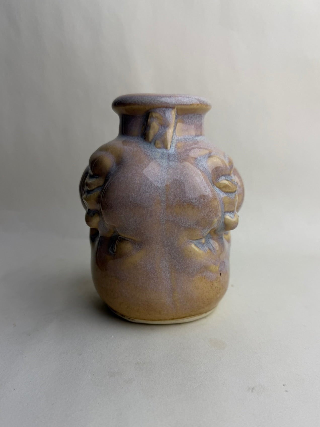 Three Face Baby Doll Head Vase