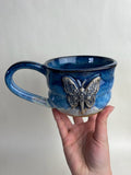 Butterfly Wheel Thrown Mug