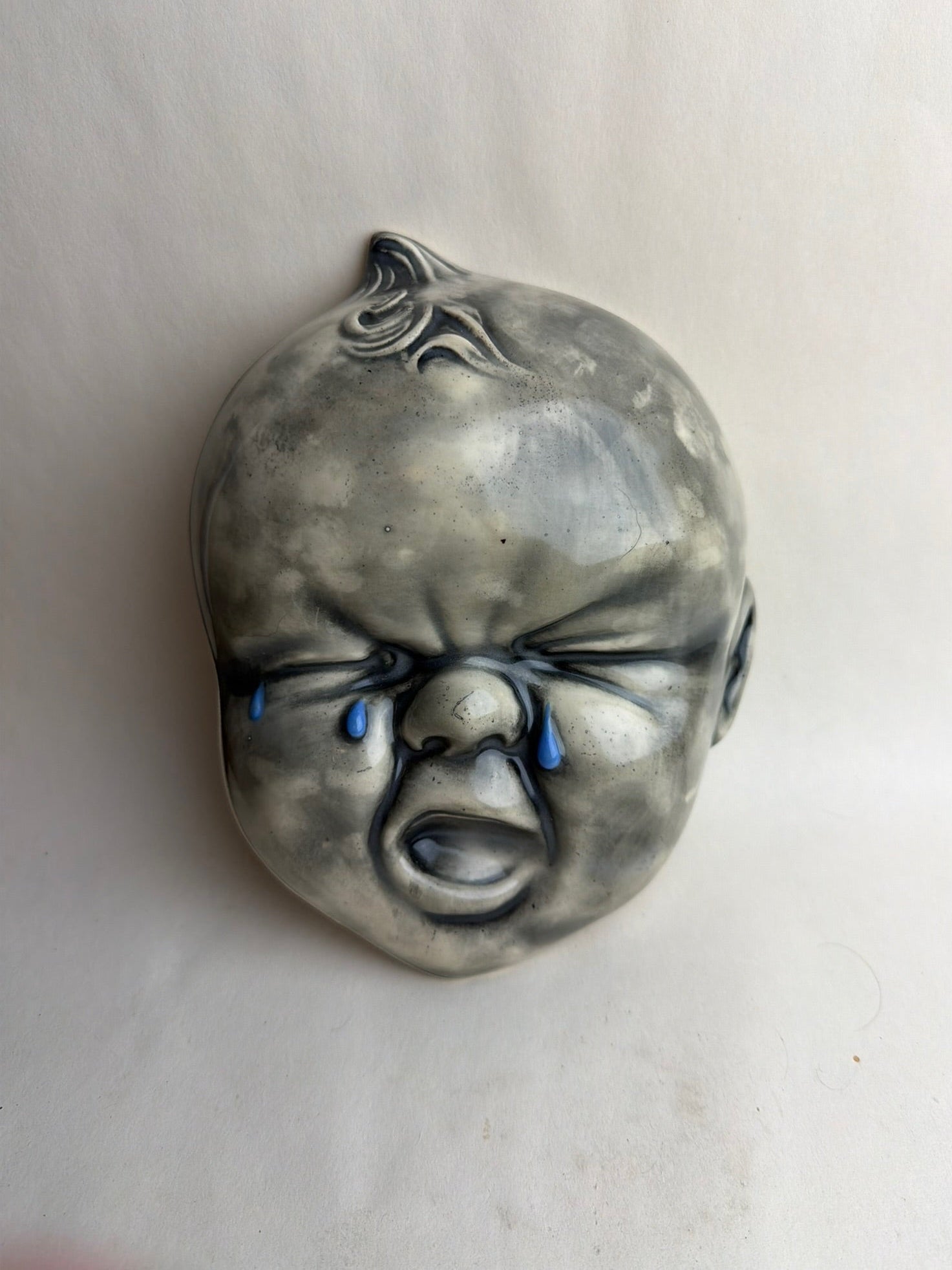 Large Crying Baby Doll Head Wall Decoration