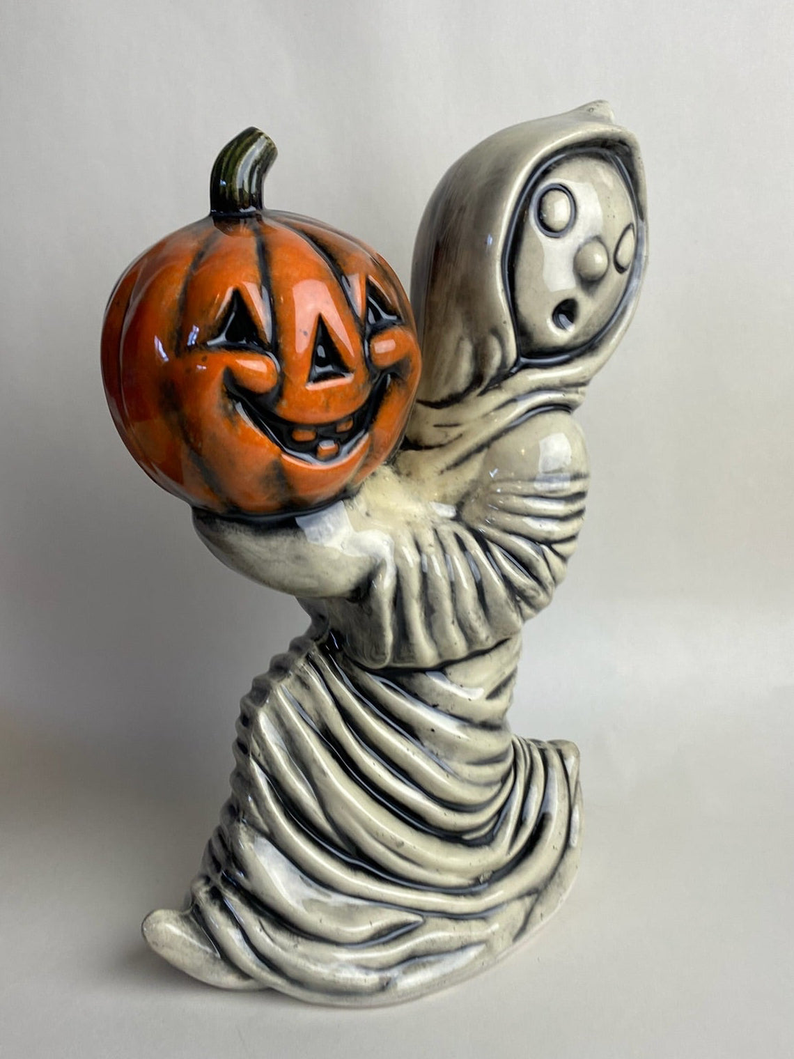 Large Vintage Style Ghost with Jack-o-lantern