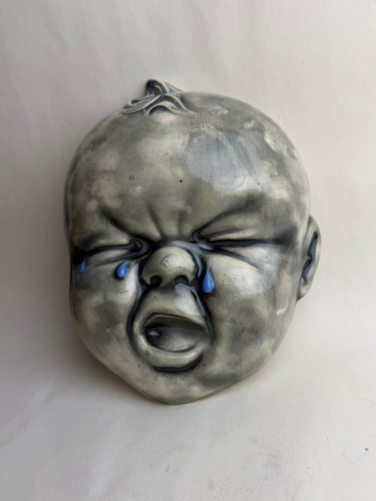 Large Crying Baby Doll Head Wall Decoration