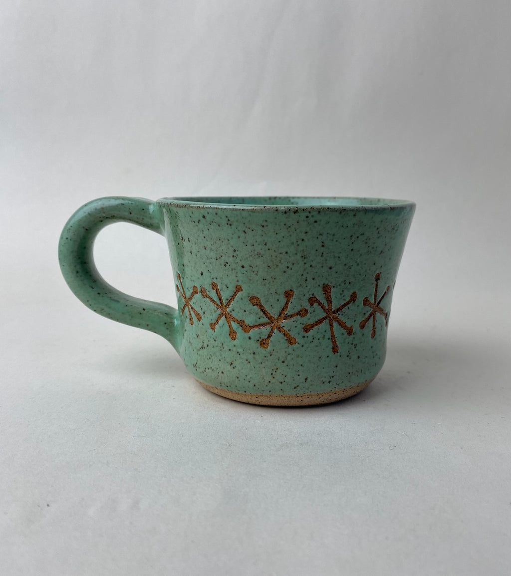 Retro Sputnik Wheel Thrown Mug