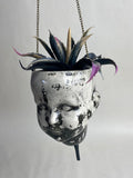 Distressed Baby Doll Head Hanging Planter