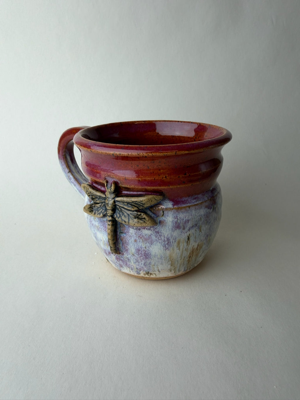 Dragonfly Wheel Thrown Mug