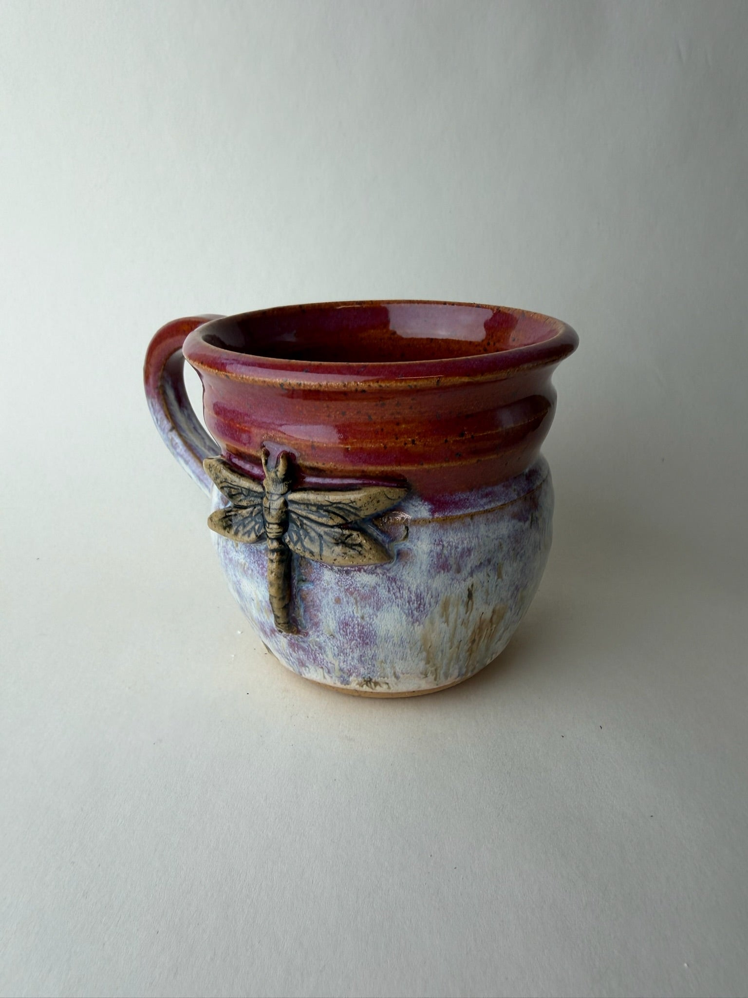 Dragonfly Wheel Thrown Mug