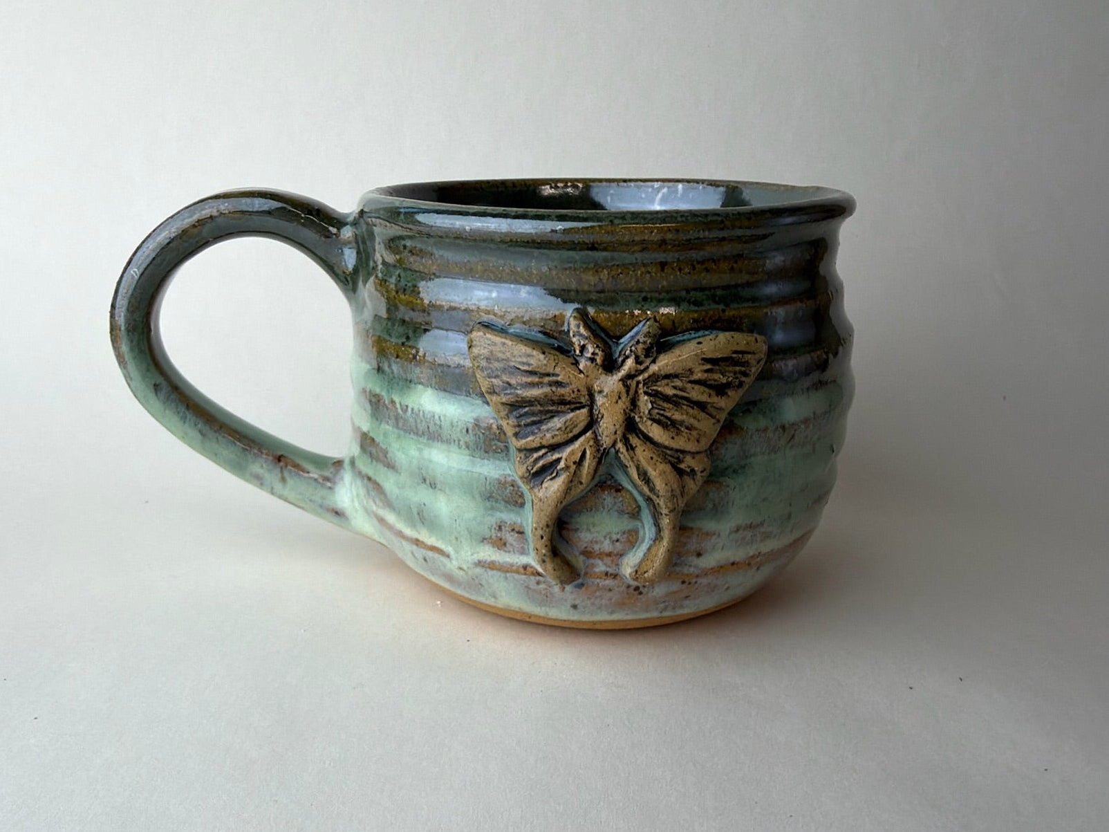Moth Wheel Thrown Mug