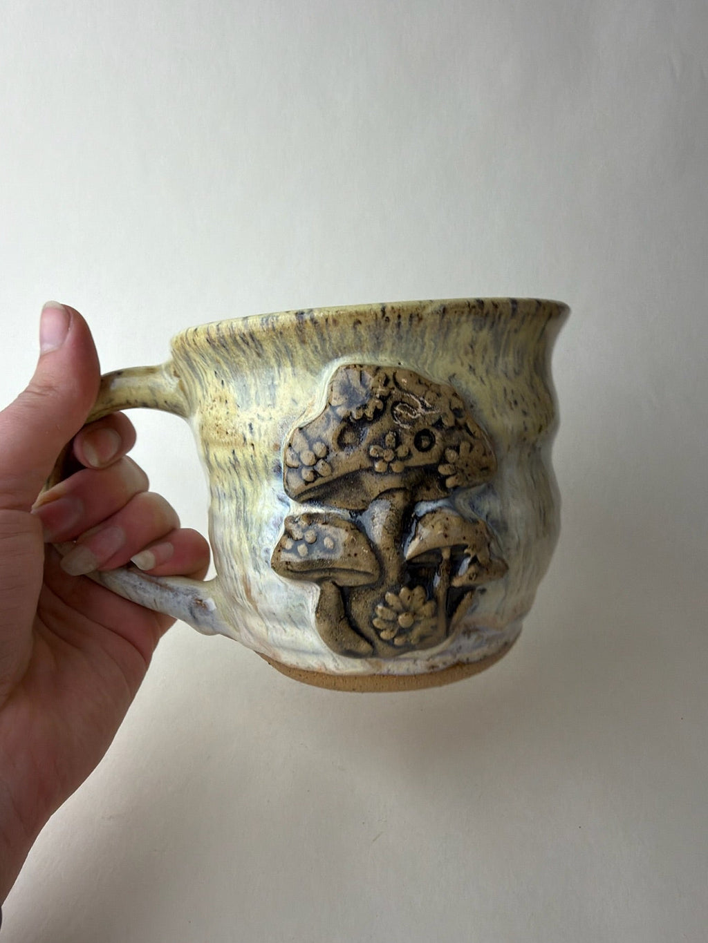 Retro Mushroom Wheel Thrown Mug