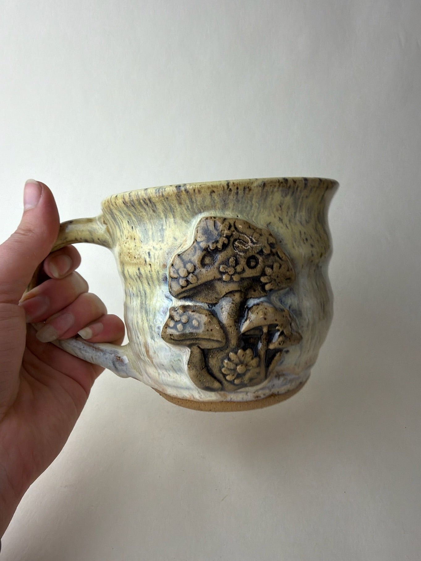 Retro Mushroom Wheel Thrown Mug