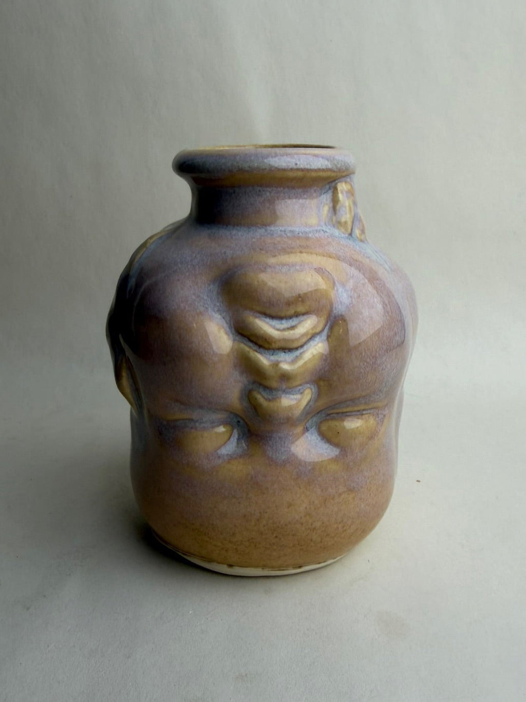 Three Face Baby Doll Head Vase