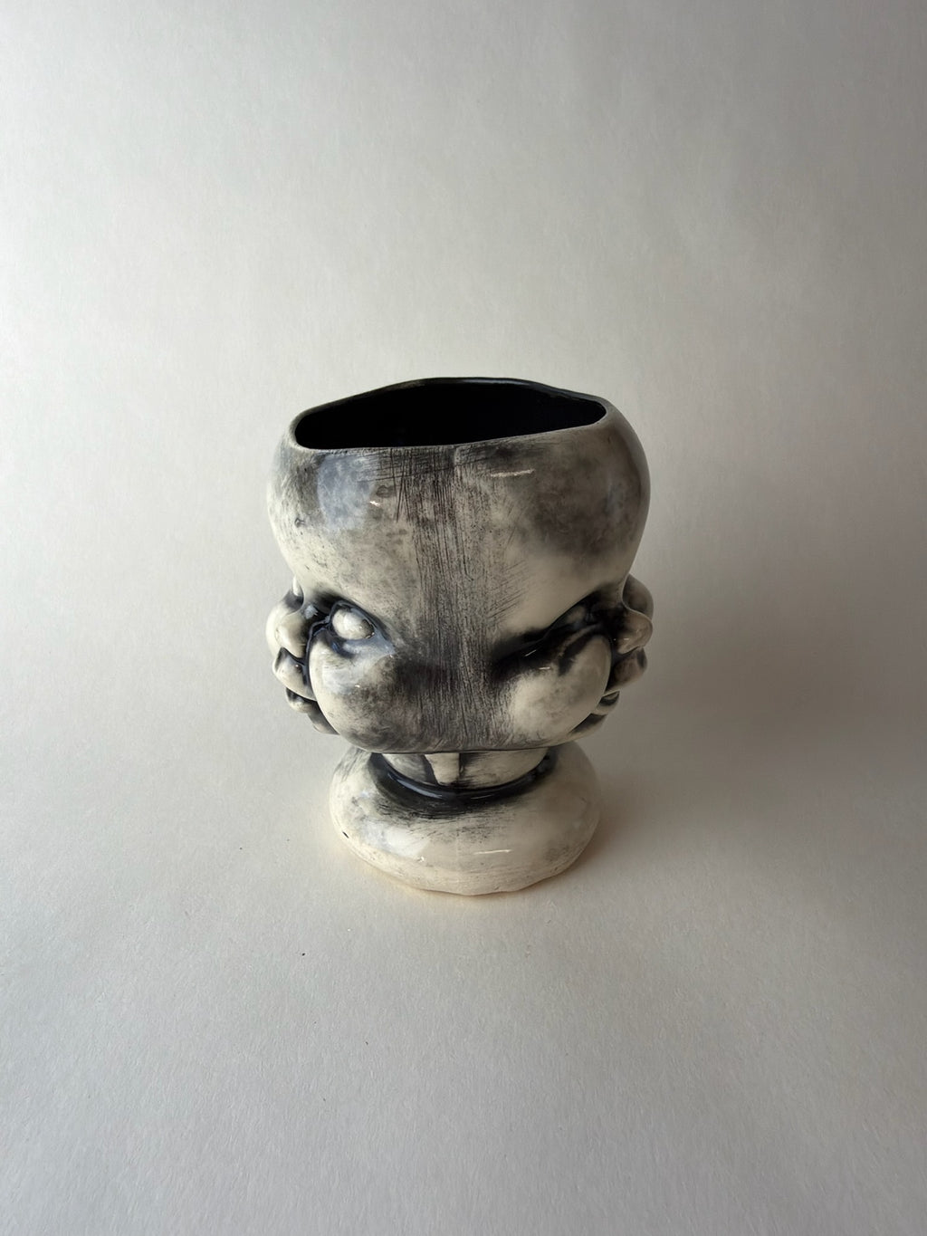 Small Three Face Baby Doll Head Planter