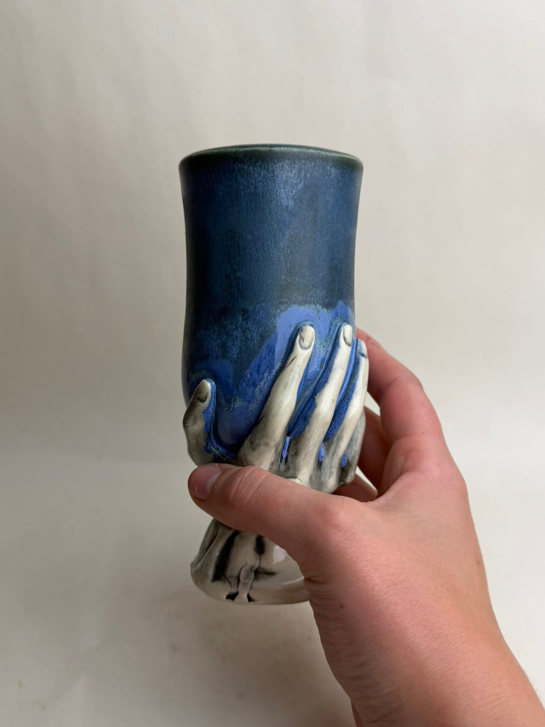 Blue Hand Goblet