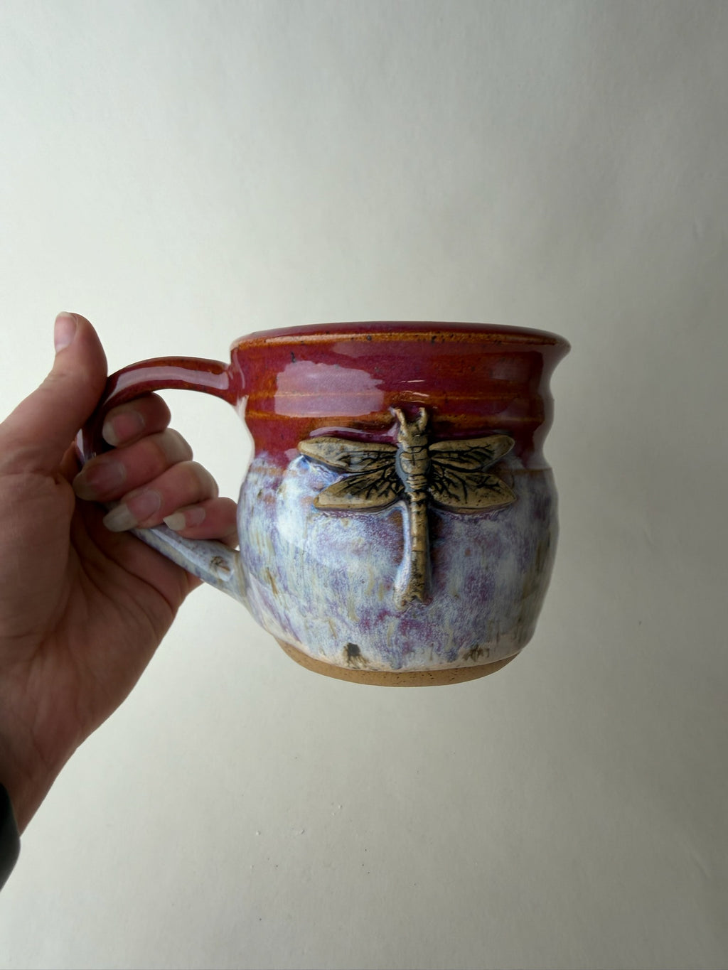 Dragonfly Wheel Thrown Mug