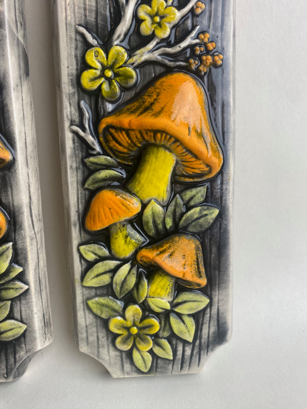 Retro Mushroom Cherry Blossom Wall Plaques