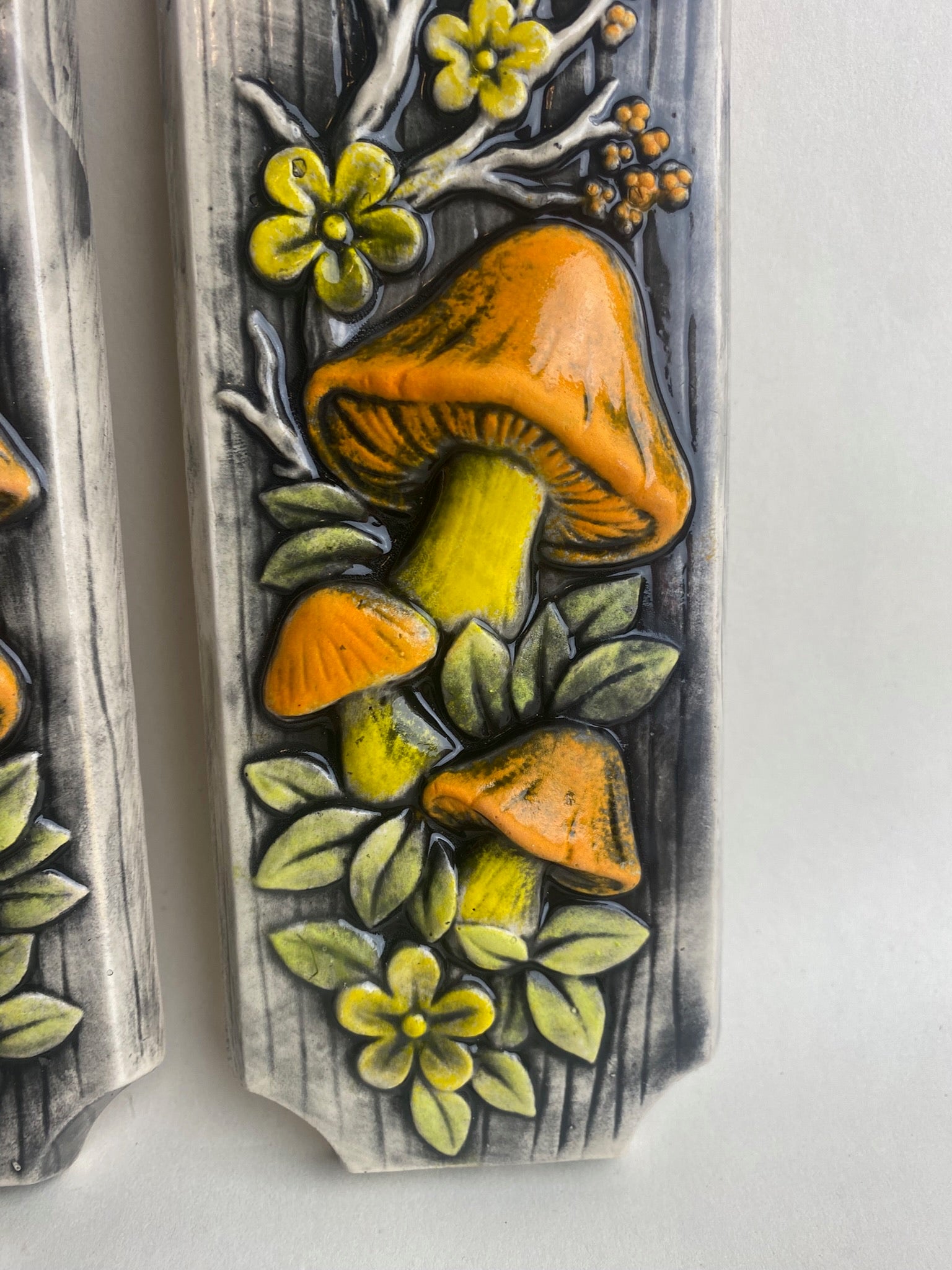 Retro Mushroom Cherry Blossom Wall Plaques