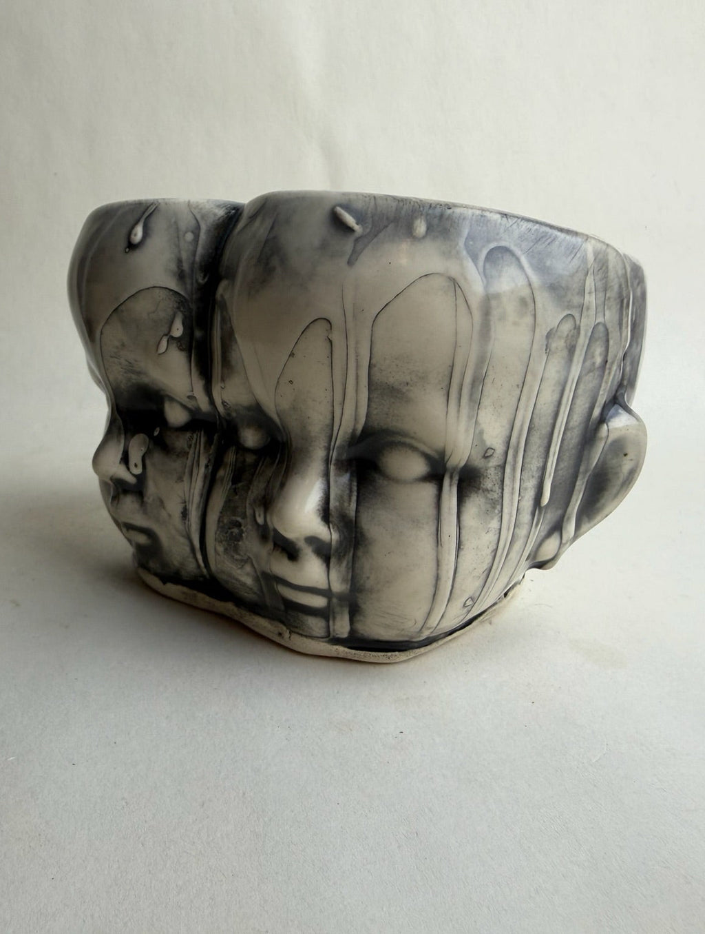 Conjoined Baby Doll Heads Planter