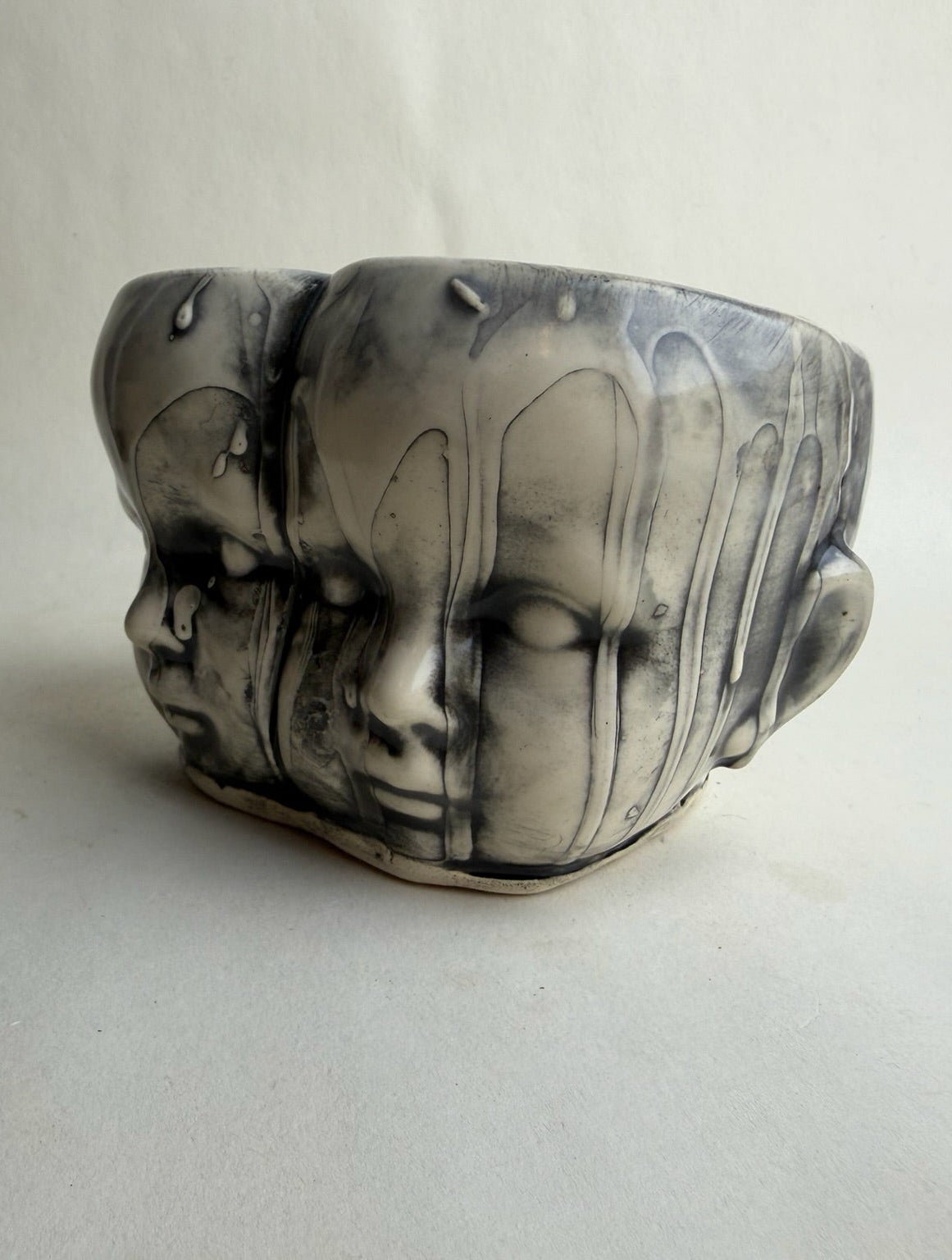 Conjoined Baby Doll Heads Planter