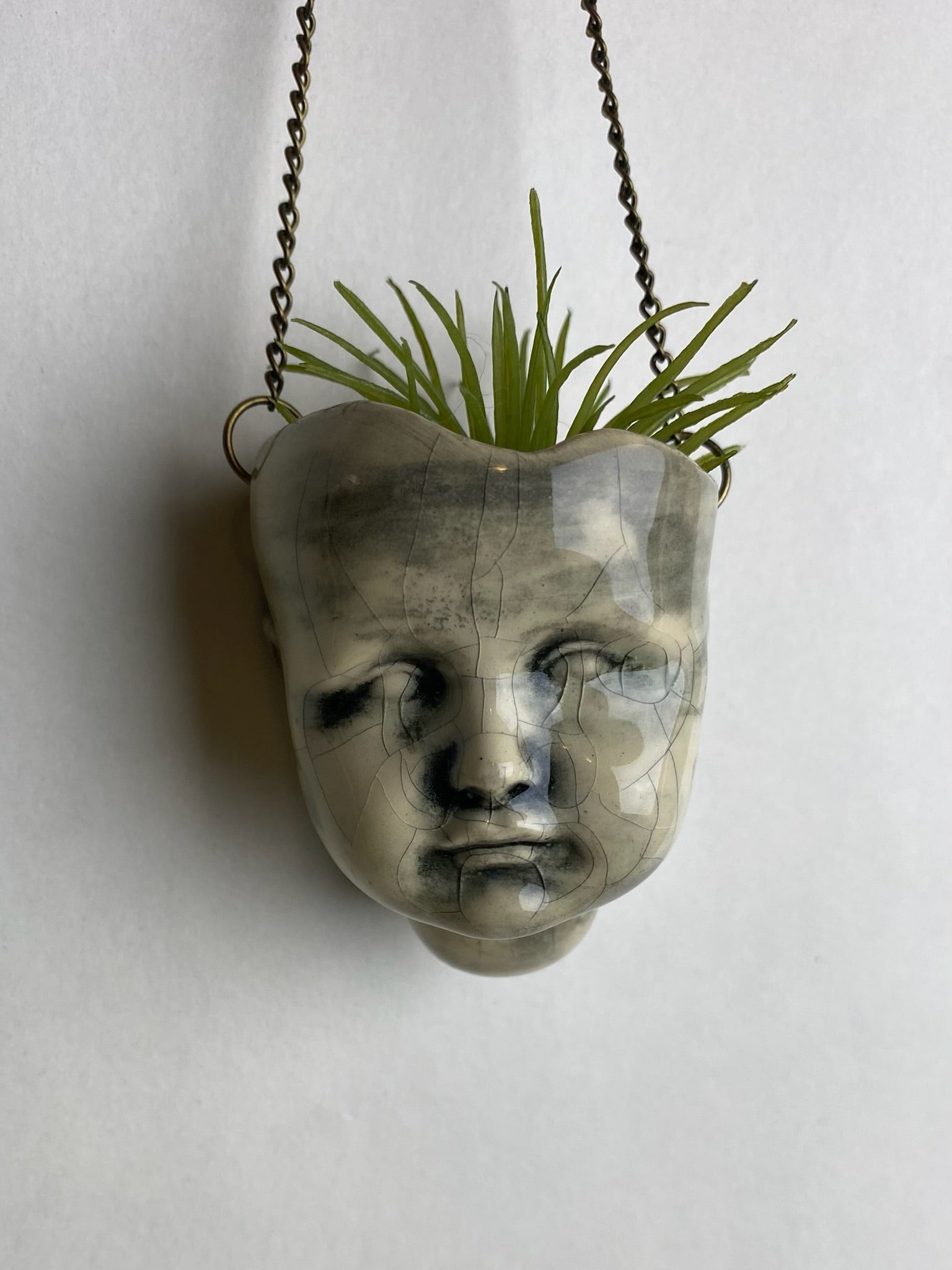 Baby Doll Head small Hanging Planter