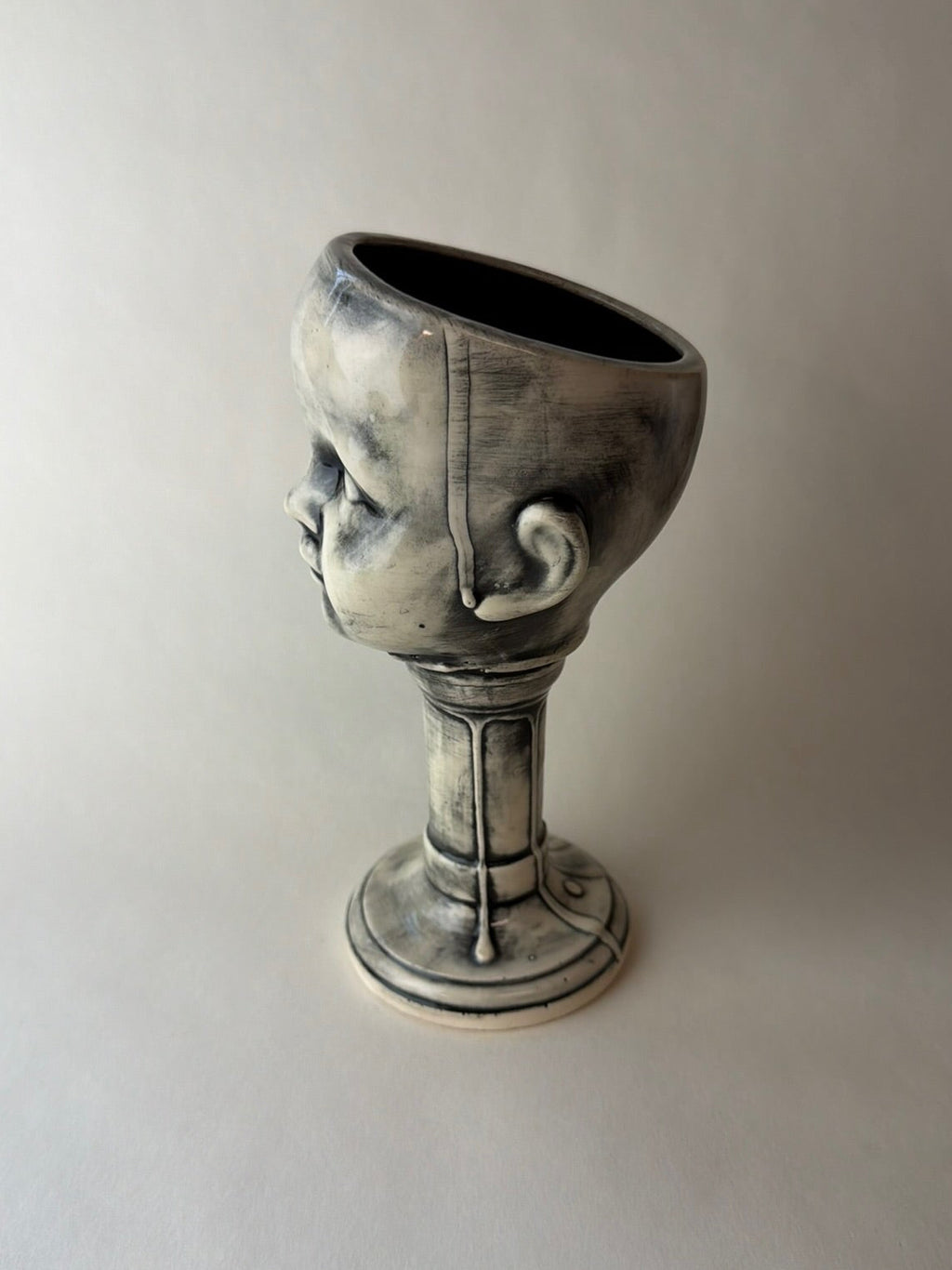 Tall Baby Doll Head Goblet