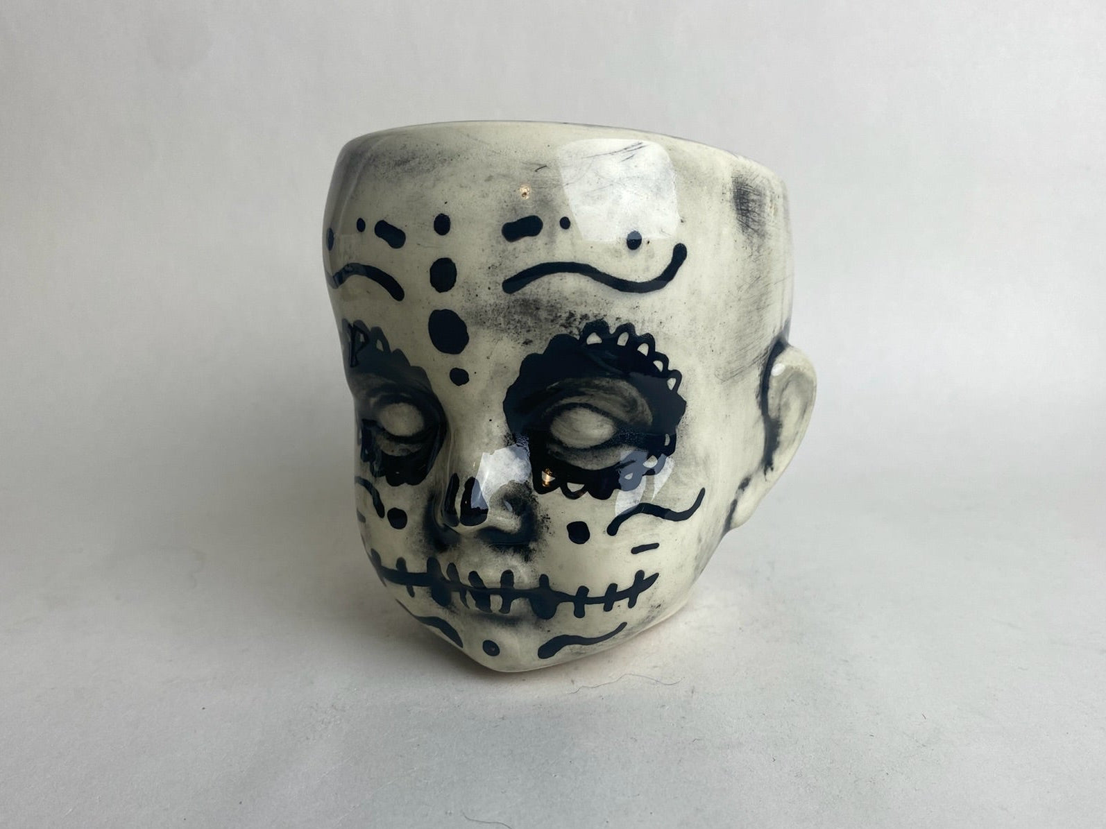 Sugar Skull Baby Doll Head Planter
