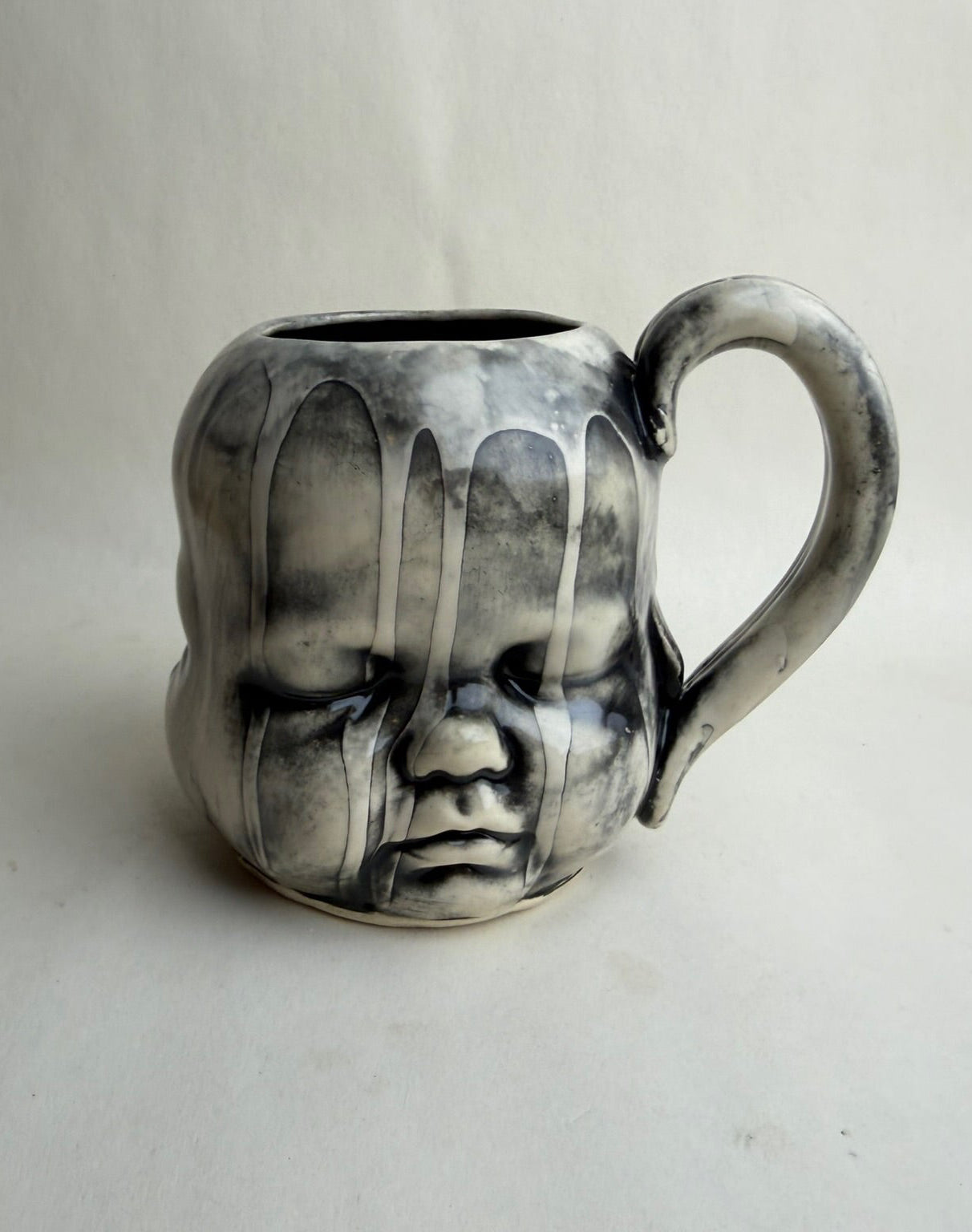 Three Face Baby Doll Head Mug