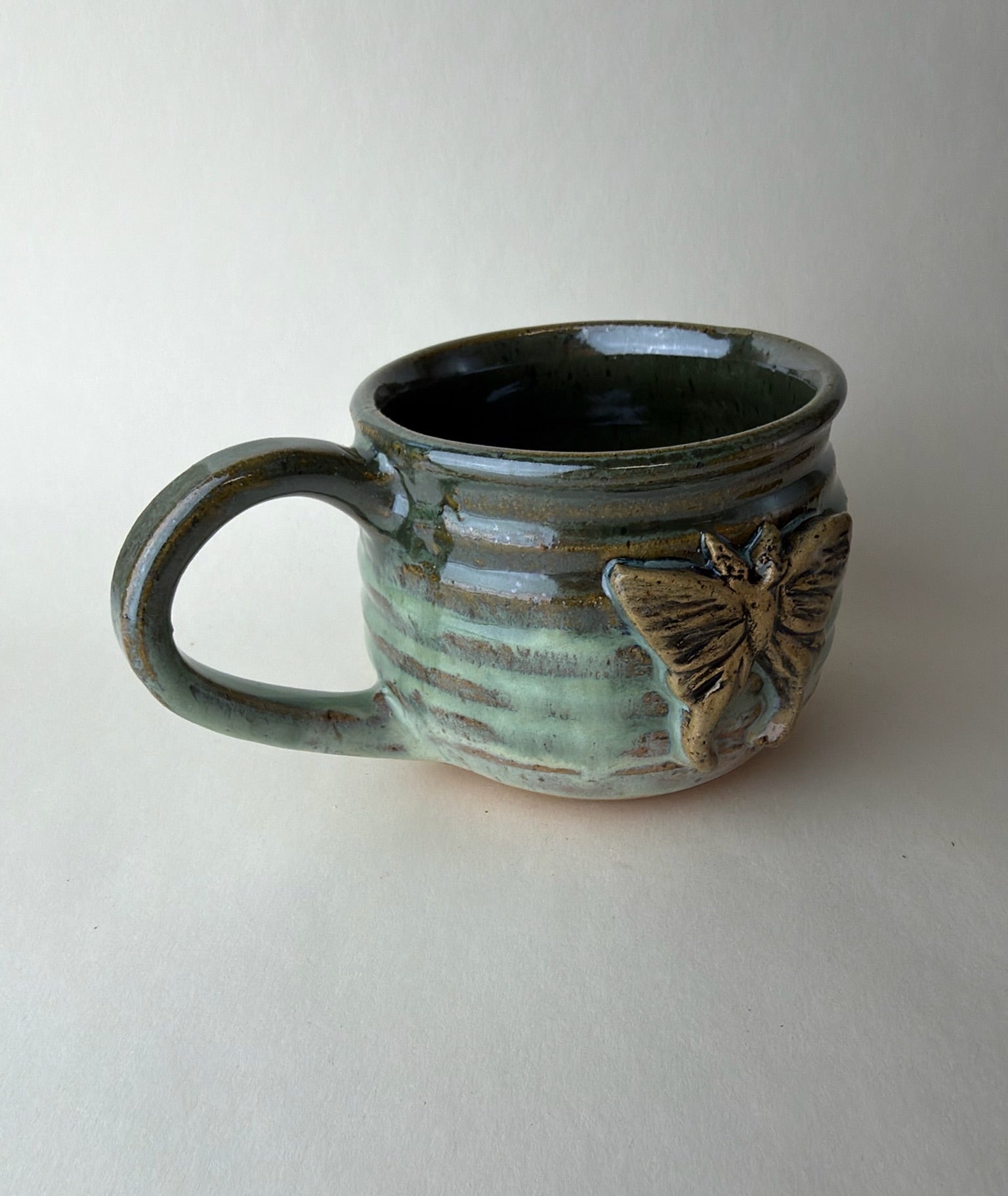 Moth Wheel Thrown Mug