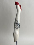 Tattoo Female Leg Garden Plant Stake