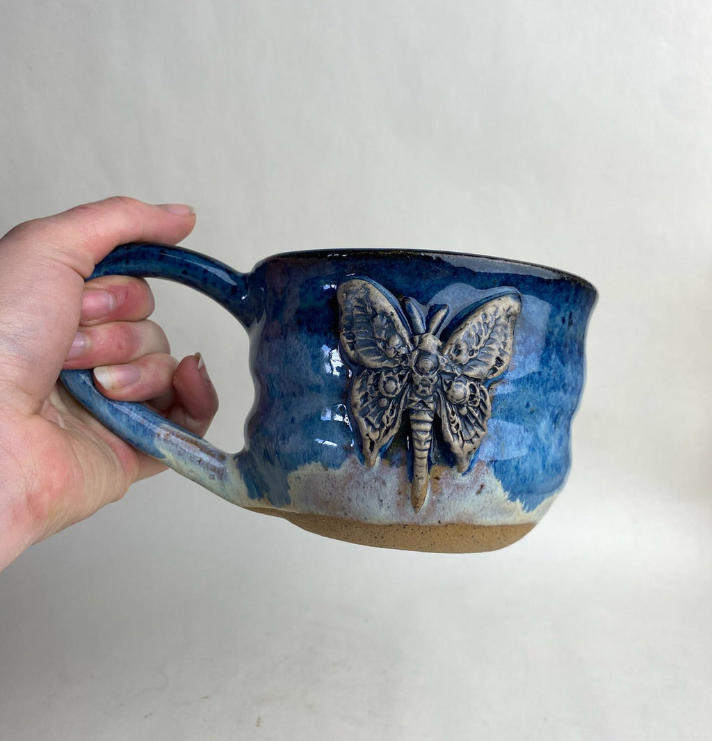 Butterfly Wheel Thrown Mug