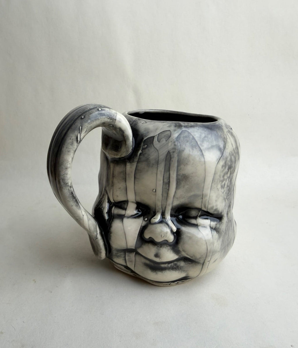 Three Face Baby Doll Head Mug
