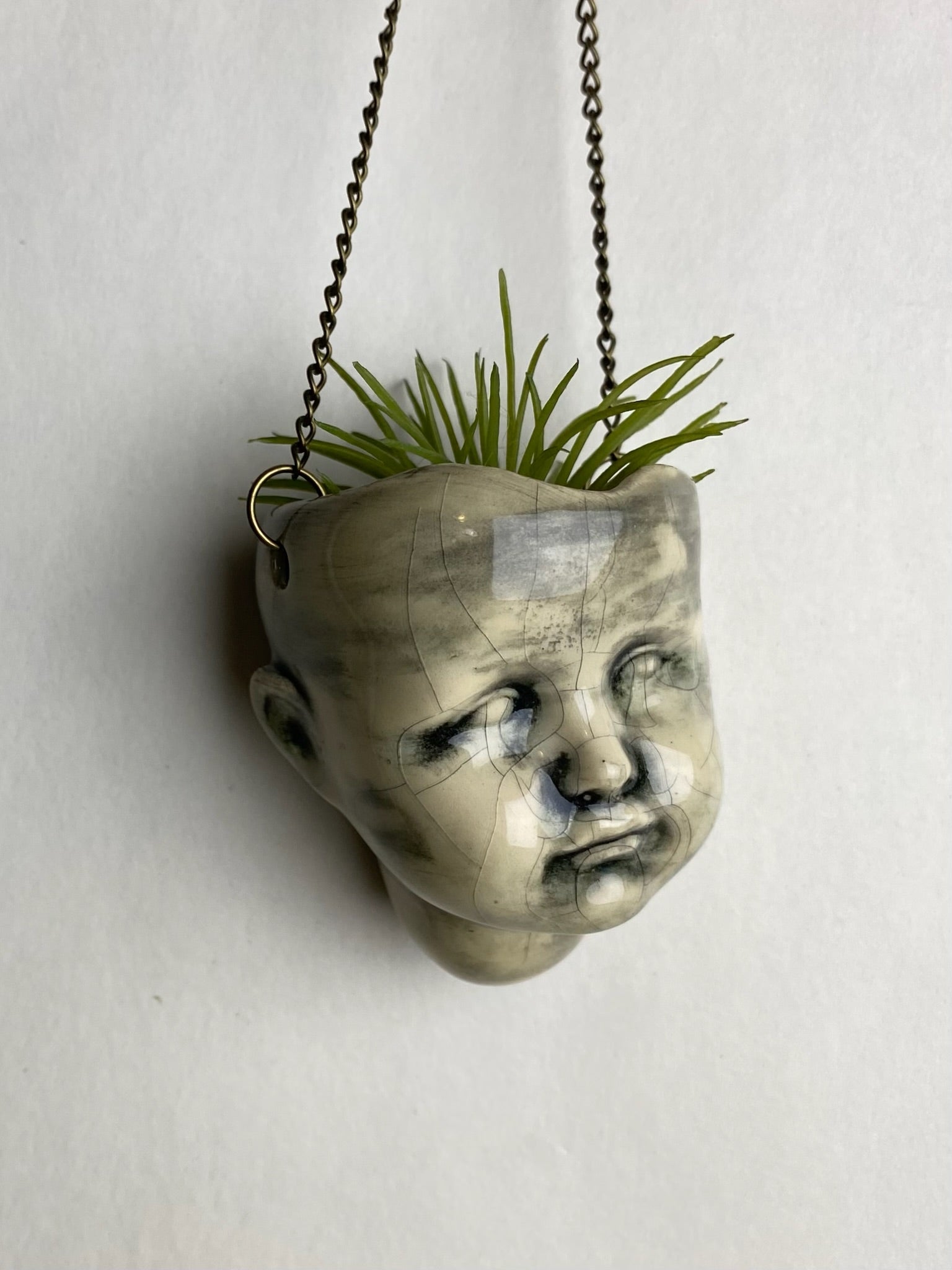 Baby Doll Head small Hanging Planter