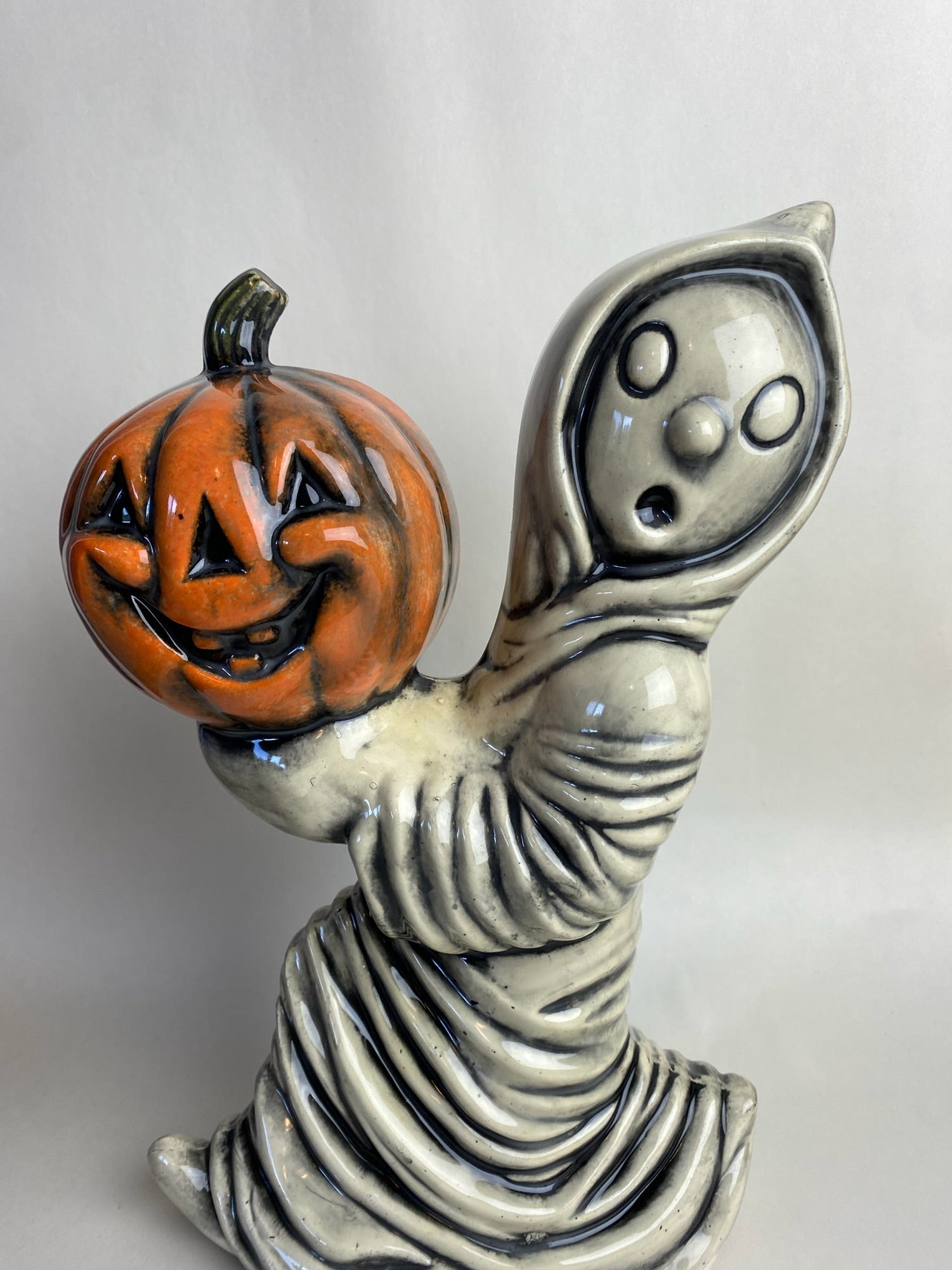 Large Vintage Style Ghost with Jack-o-lantern