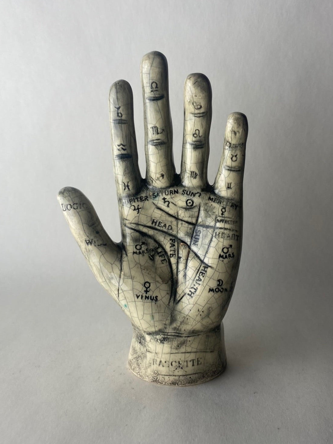Raku Vintage Style Palmistry Hand