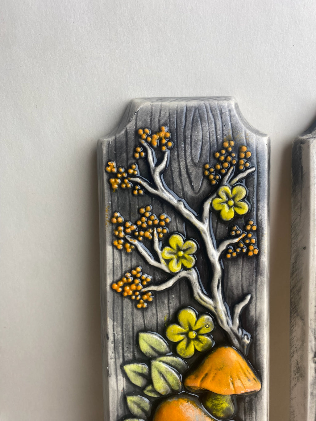 Retro Mushroom Cherry Blossom Wall Plaques