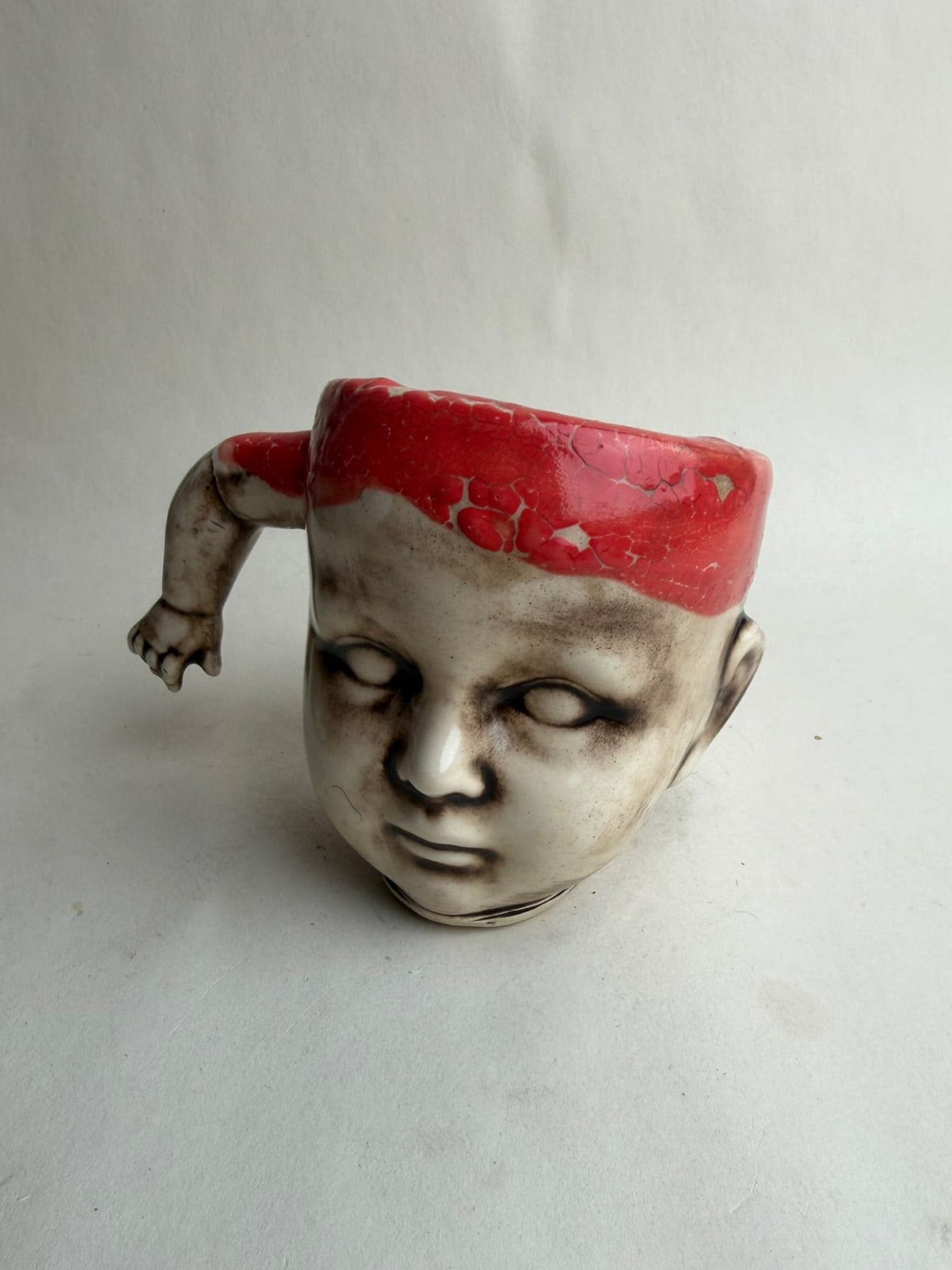 Doll Head Mug With Doll Arm Handle
